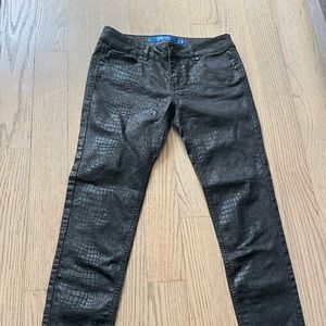 Sapphire Ink. Size 3. Black snake skin jeans.